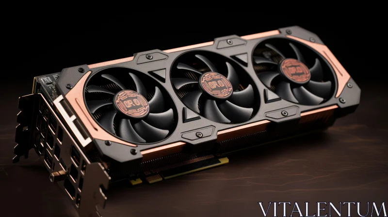 Black Copper Graphics Card with Three Fans AI Image