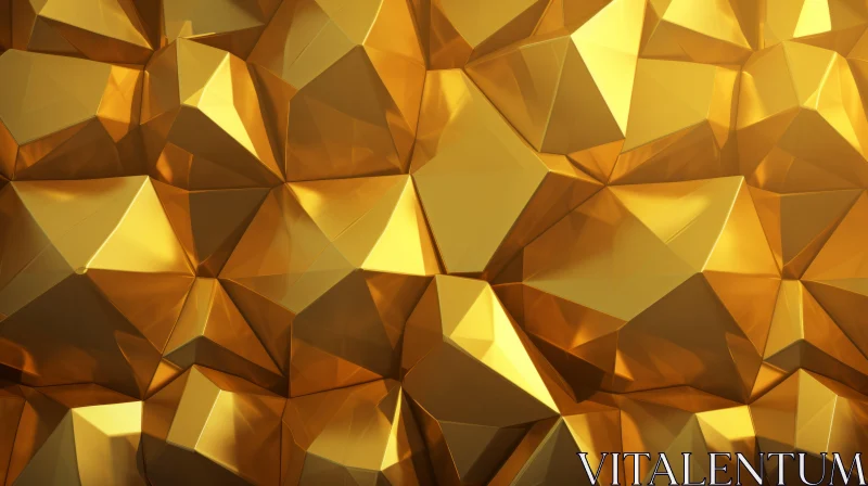 AI ART Golden Chaotic Polygonal Abstract Background
