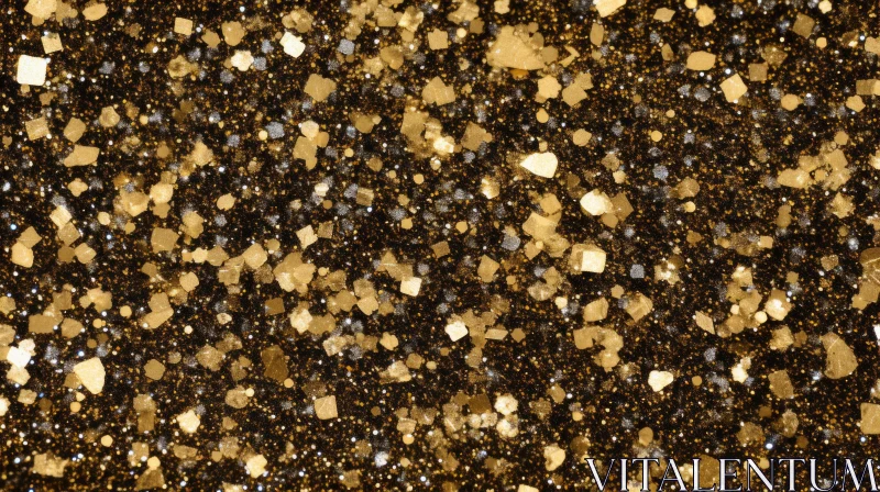 Shiny Gold and Silver Glitter Surface AI Image
