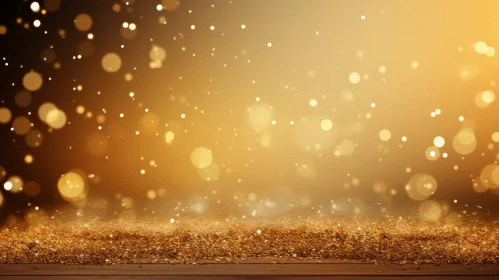 Warm Golden Background with Wooden Table