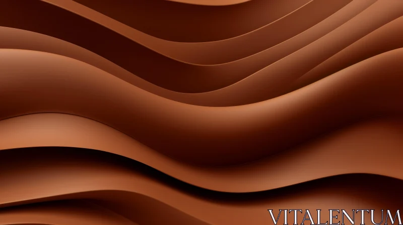 Brown Velvety Wave Texture - 3D Render Background AI Image