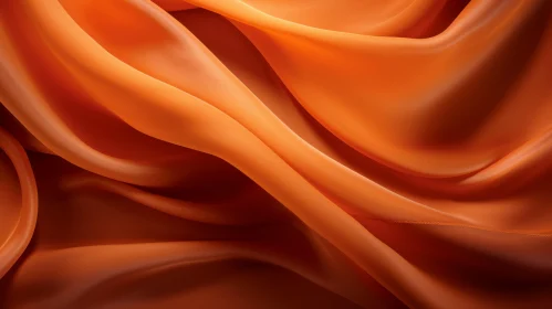 Elegant Orange Silk Fabric Close-Up