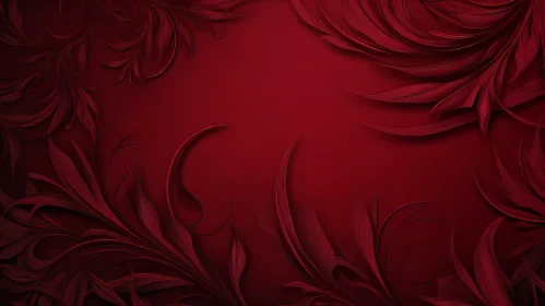 Elegant Red Leaves and Vines Pattern Background
