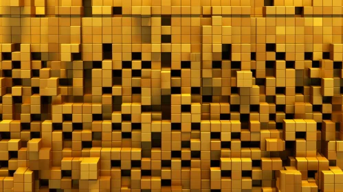 Golden Cubes 3D Rendering Texture