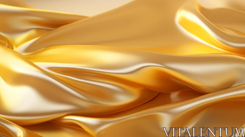 Golden Silk Cloth - 3D Render for Seamless Design AI Image