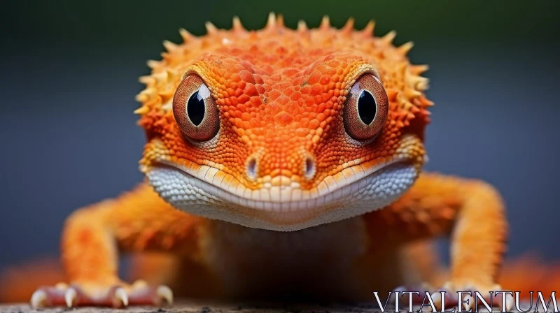 Orange Bearded Dragon Close-up AI Image