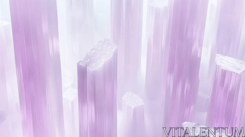 Pink Crystal Cave 3D Rendering AI Image