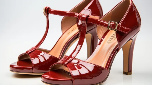 Red High-Heeled Shoes with Ankle Strap | Fashion Statement