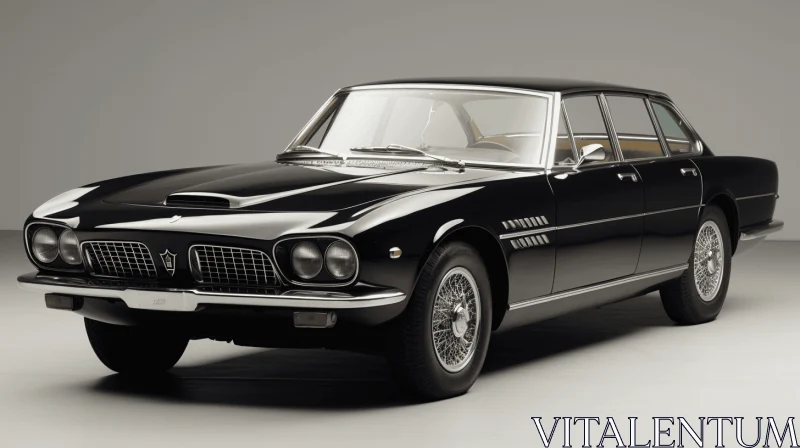 Black Luxury Car on Grey Background: A Timeless Masterpiece AI Image