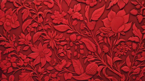 Detailed Red Floral Pattern - Intricate Design