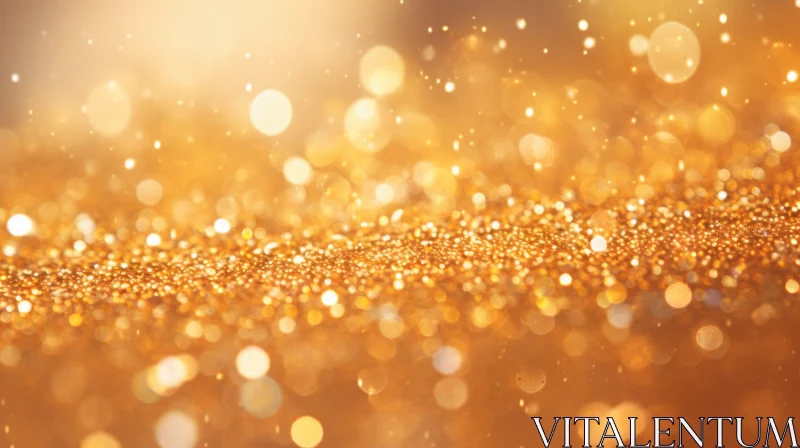 Golden Glitter Bokeh Background for Holiday Cards AI Image
