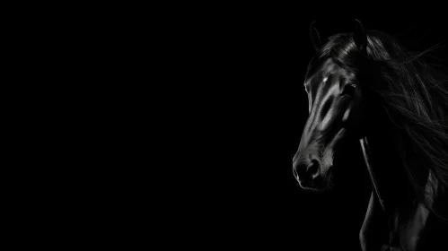 Majestic Horse Portrait in Monochrome