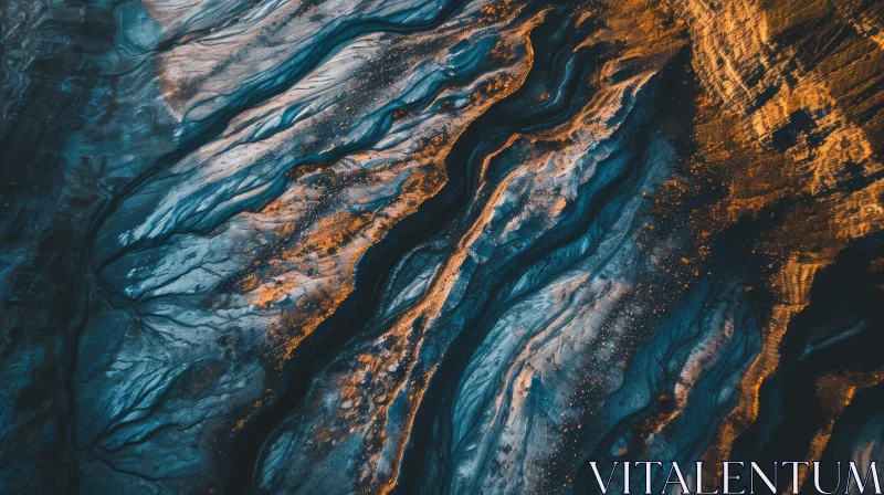 AI ART River Delta Aerial View at Sunset