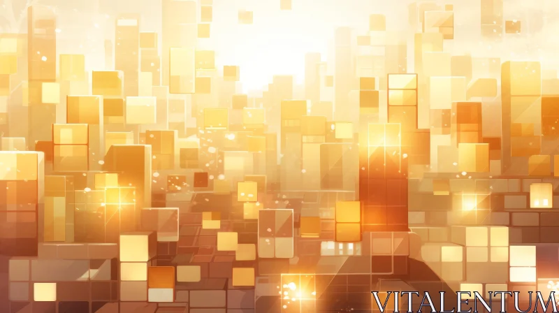 Cityscape Skyline at Sunset AI Image