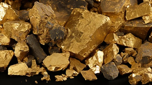 Gold Ore Texture in Dark Rock - Valuable Resource