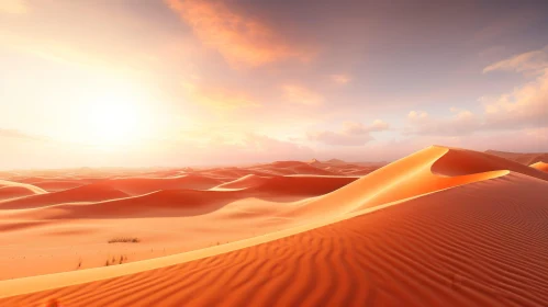 Golden Sand Dunes in Desert - Serene Landscape