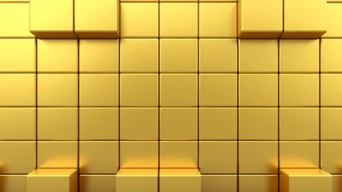 Luxurious Gold Cube Wall Texture - 3D Rendering