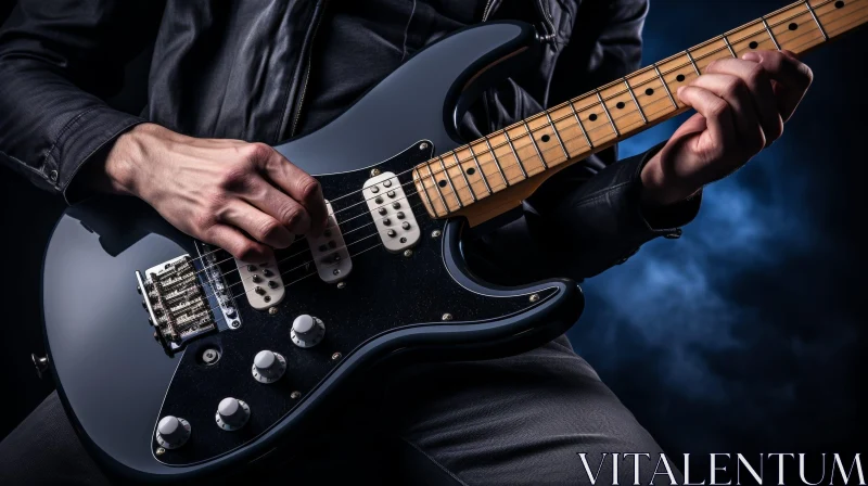 Electric Guitar Performance Close-up AI Image