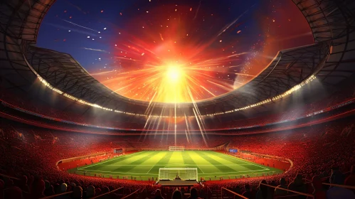 Exciting Football Stadium Digital Painting