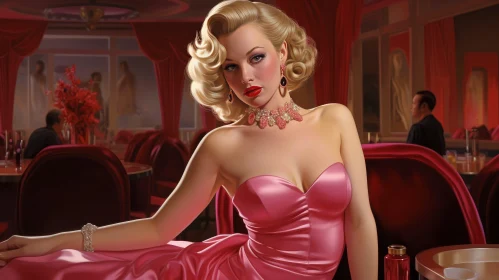 Glamorous Woman in Pink Dress