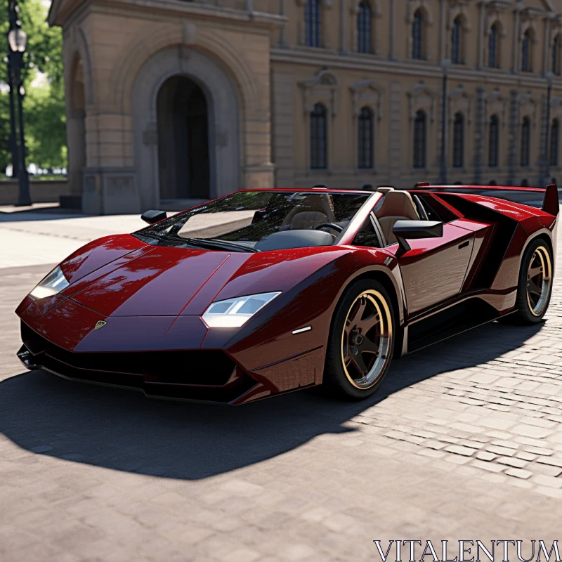 Majestic Lamborghini Huracán: A Neoclassical Beauty on the Street AI Image