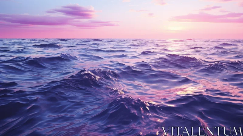 AI ART Tranquil Sunset Seascape - Peaceful Ocean View