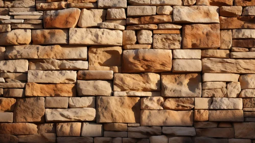 Brown Stone Wall Texture in Sunlight