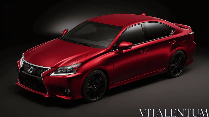 Captivating Red 2014 Lexus ES: Dark Palette Chiaroscuro with Bold Contrast AI Image