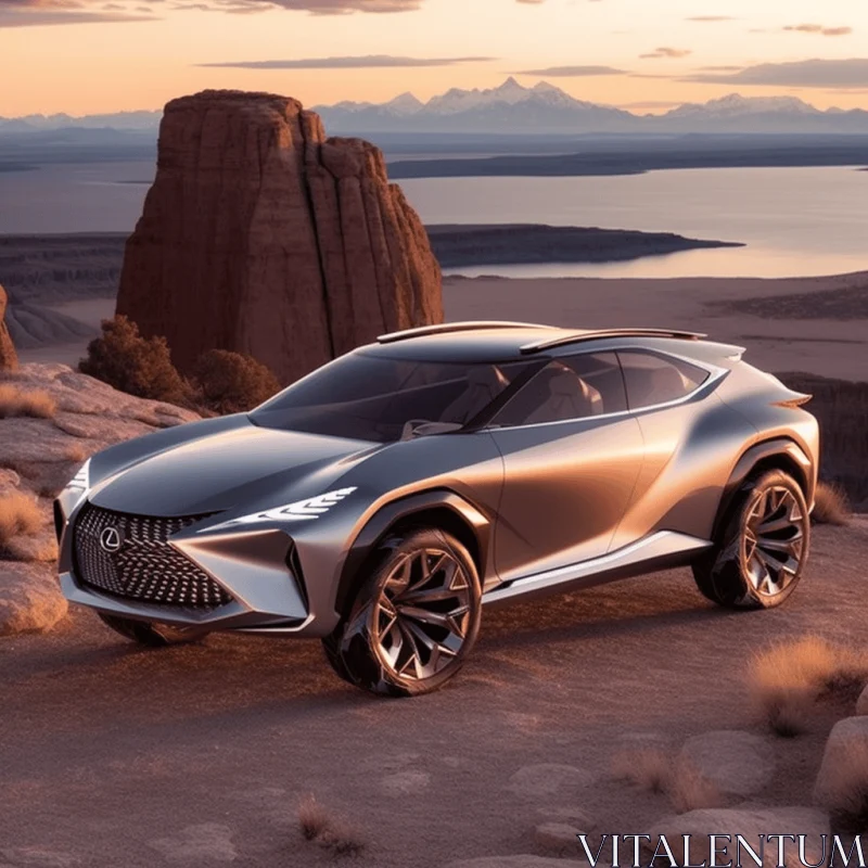 AI ART Lexus Concept Car in Natural Setting - A Harmony of Light and Color