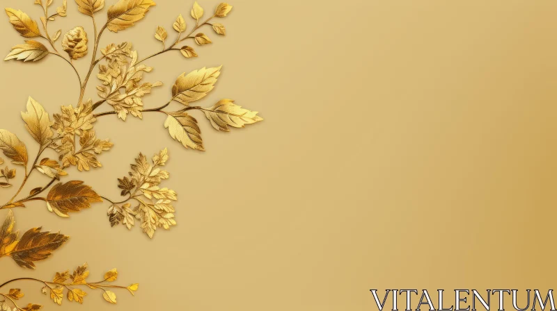Luxurious Gold Floral Background AI Image