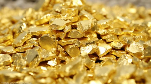 Shimmering Gold Nuggets Close-Up