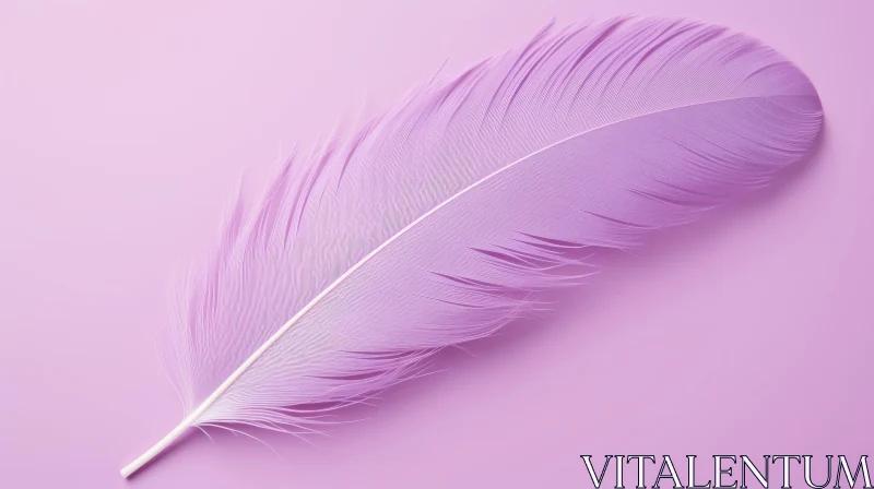 Soft Purple Feather on Background AI Image