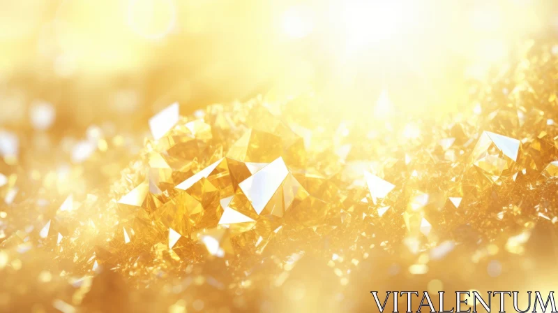 Yellow Diamonds 3D Rendering - Sparkling and Luxurious AI Image