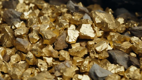 Luxurious Gold Nuggets Close-Up