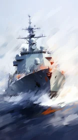 Modern Warship Digital Painting in Action