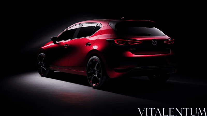 Captivating Mazda Hatchback Taillight in Crimson and Black AI Image