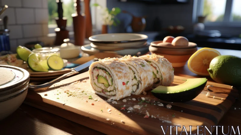 AI ART Delicious Chicken Roulade with Avocado - Food Photography
