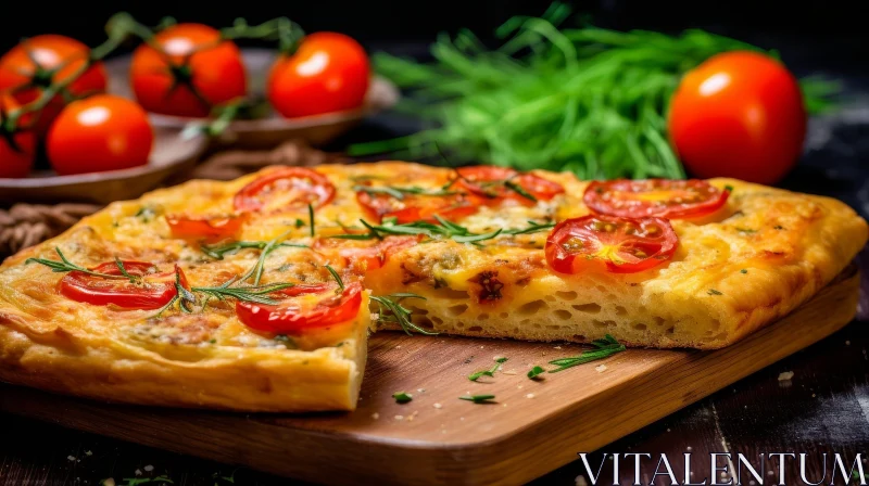 Delicious Focaccia with Cherry Tomatoes and Rosemary AI Image