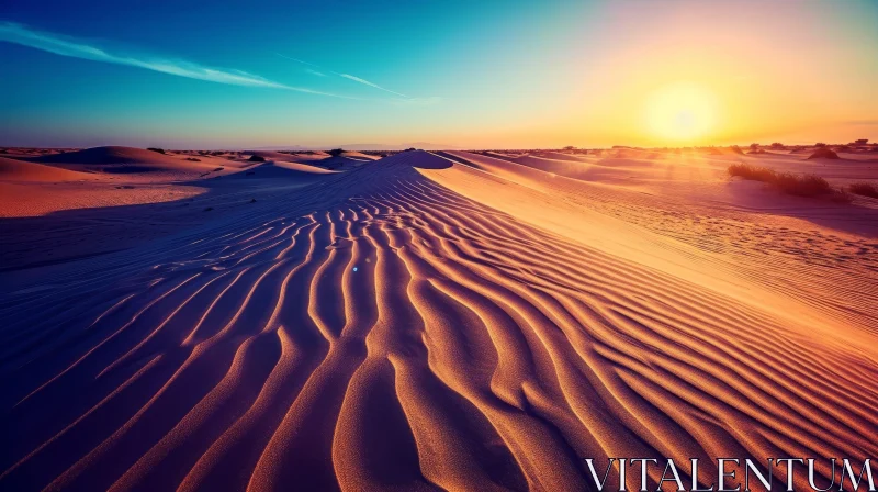 AI ART Golden Sand Dunes at Sunset - Nature Landscape Photography
