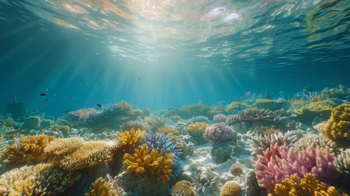 Exquisite Coral Reef Under Blue Sky