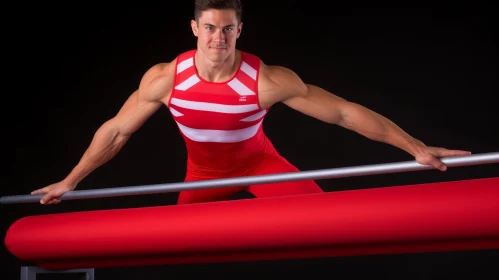 Male Gymnast on Horizontal Bar - Powerful Image