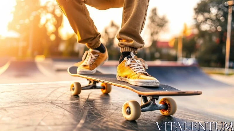 Young Man Skateboarding on a Sunny Day AI Image
