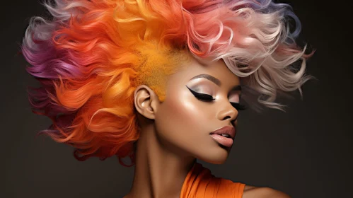 Colorful Mohawk Hairstyle Portrait