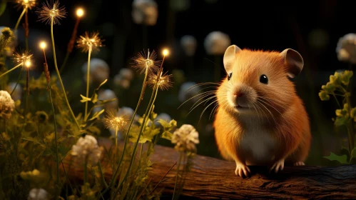 Enchanting Mouse in Magical Dandelion Field