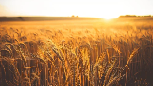 Golden Wheat Field in Bright Sunlight - Tranquil Nature Scene