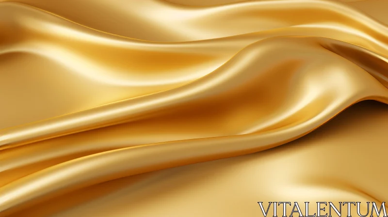AI ART Luxurious Gold Silk Fabric Texture Close-Up