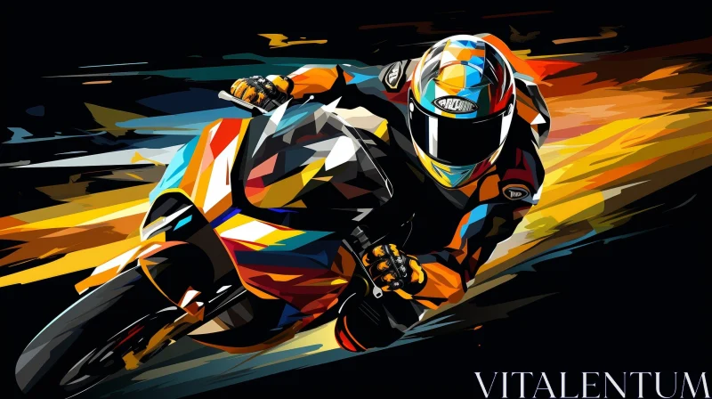 Motorcycle Racer - Action-Packed Digital Painting AI Image