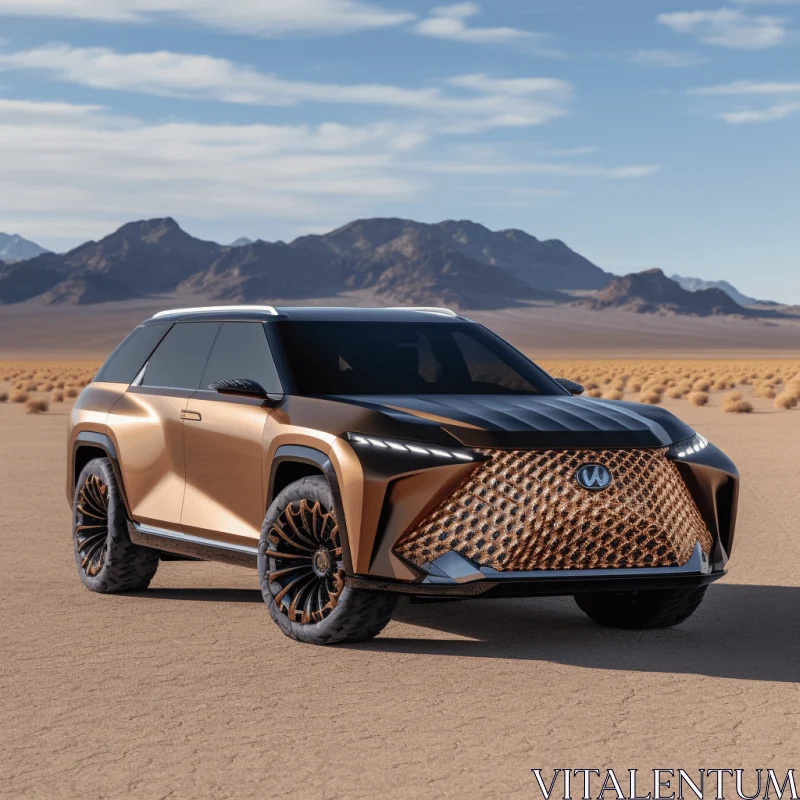 Surrealist-inspired Lexus CX Concept SUV in the Desert - Monumental Scale and Youthful Energy AI Image