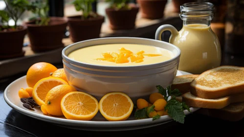 Delicious Orange Soup on White Plate