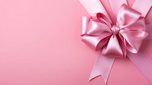 Elegant Pink Satin Bow on Soft Background